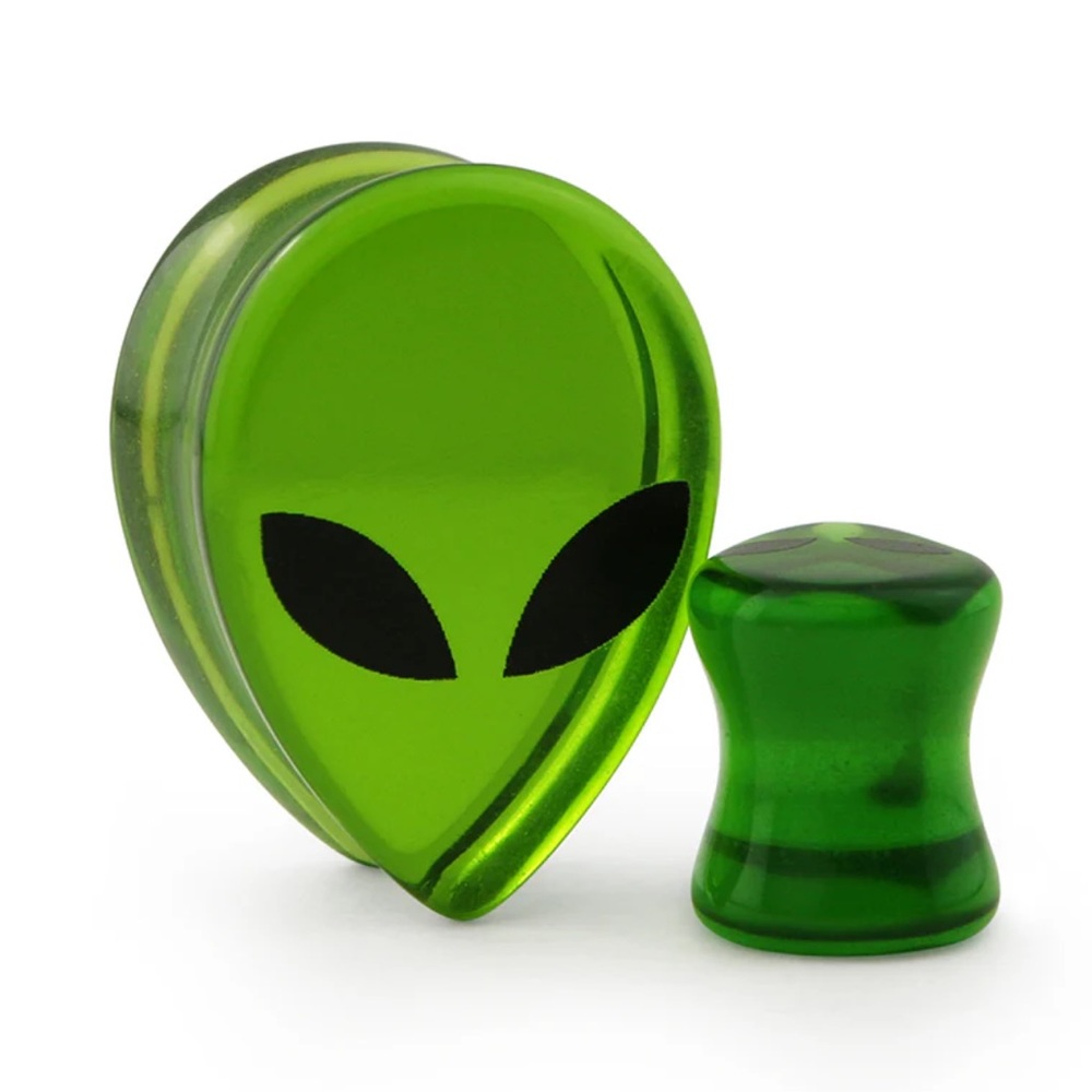 Green Alien Plugs 0g (7.75mm)